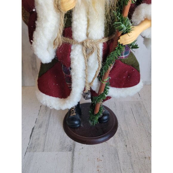 Santa woodlands Santa Claus staff Dove basket Xmas figure vintage unique - Picture 3 of 10